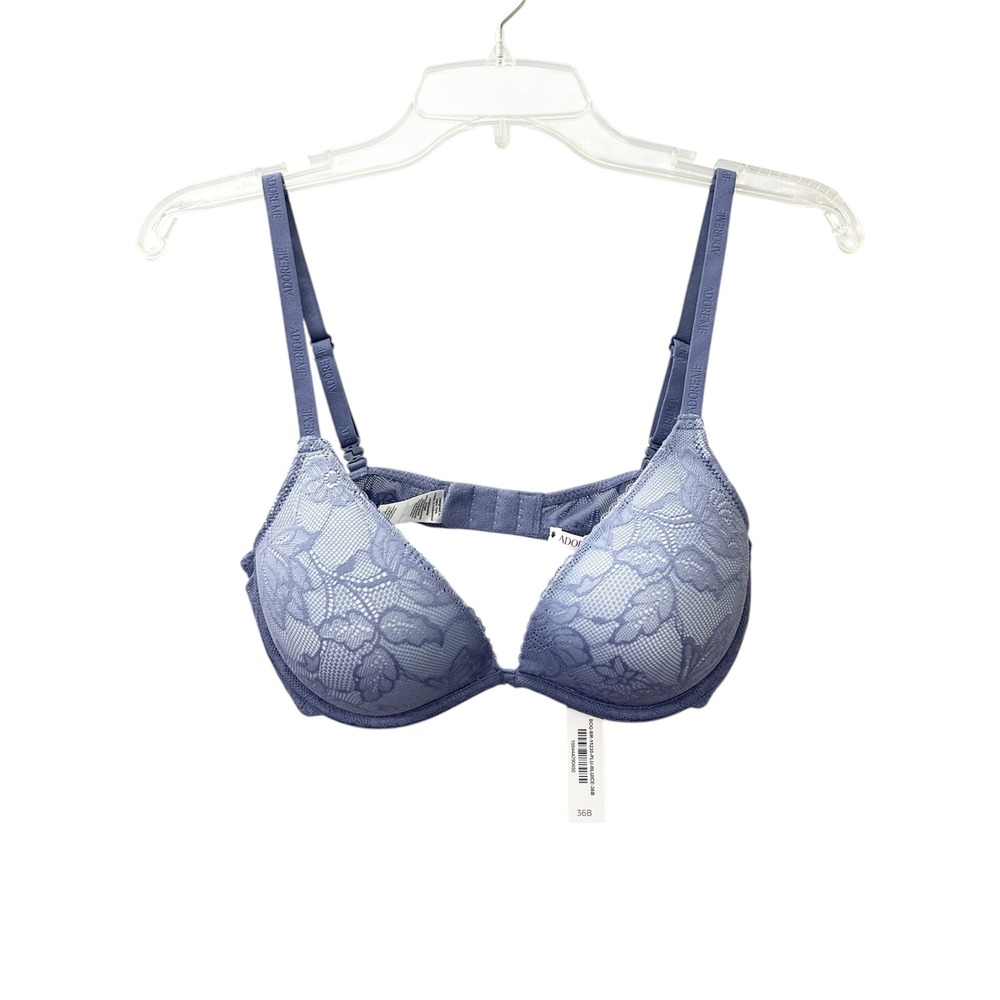 NWT Adore Me Bra Blue Lace Underwire Molded Cups Women's Size 36B